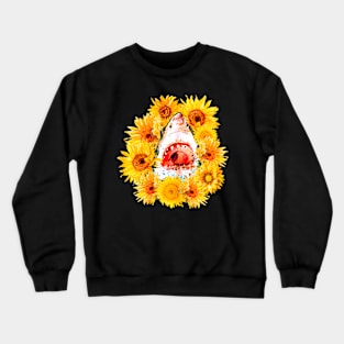 Shark SunFlower Gift Women Crewneck Sweatshirt